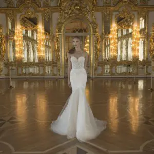 Netta BenShabu Isolde Wedding Dress - Fit and flare style dress with a sweetheart neckline, beaded bodice and stunning tulle skirt.