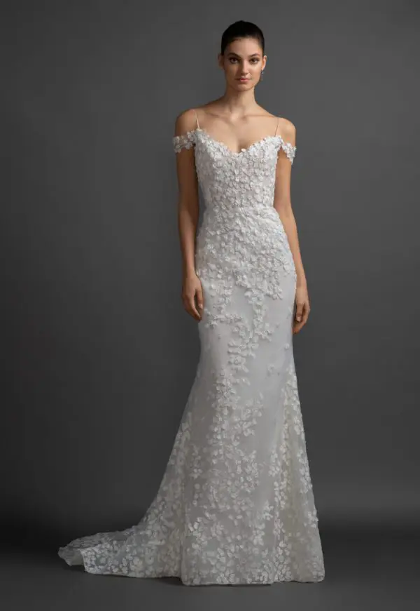 knee length dresses for ladies Off-the-Shoulder A-line Wedding Dress Olivia main image 1