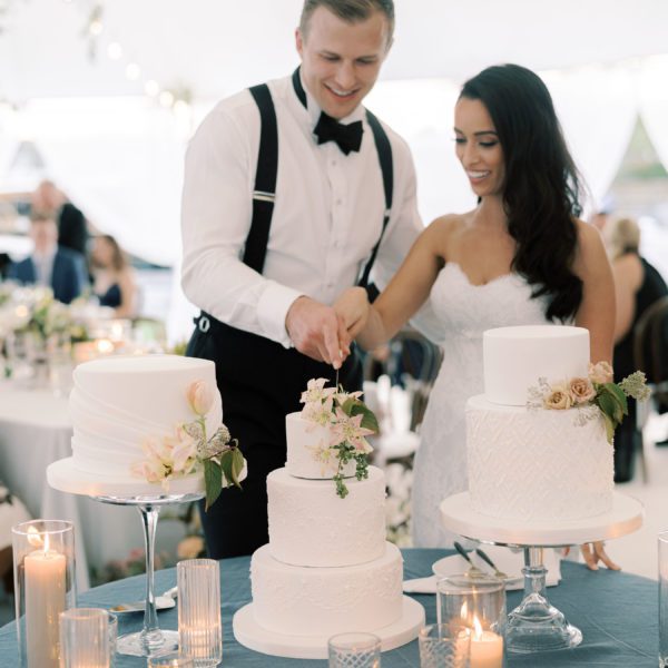 Jasmine & JT Wedding Atelier Real Bride - Suzanne Neville Athena Wedding Dress – Timeless Classic Fit and Flare Bridal Gown with Basque Waist, Strapless Sweetheart Neckline, Corset Detail and, Floral Fabric.