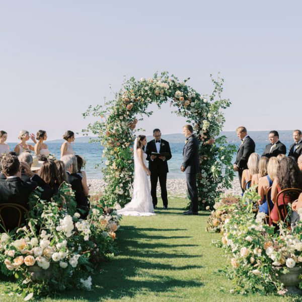 Jasmine & JT Wedding Atelier Real Bride - Suzanne Neville Athena Wedding Dress – Timeless Classic Fit and Flare Bridal Gown with Basque Waist, Strapless Sweetheart Neckline, Corset Detail and, Floral Fabric.