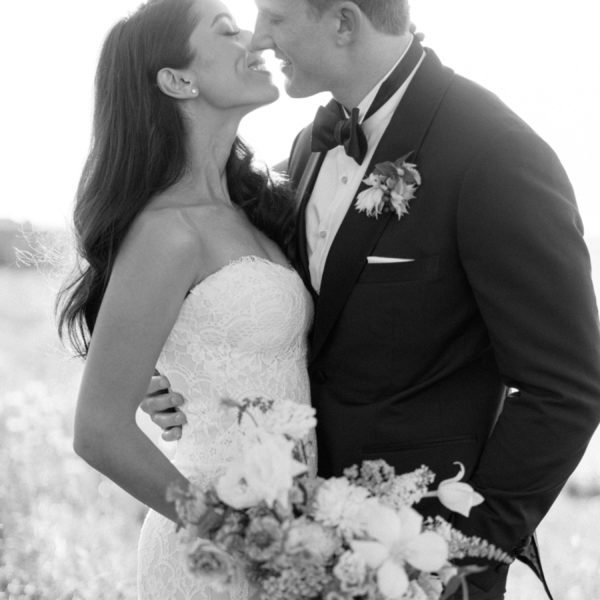 Jasmine & JT Wedding Atelier Real Bride - Suzanne Neville Athena Wedding Dress – Timeless Classic Fit and Flare Bridal Gown with Basque Waist, Strapless Sweetheart Neckline, Corset Detail and, Floral Fabric.