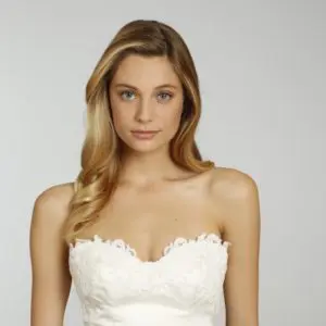 Alvina Valenta 9318 Wedding Dress Sample Sale - Stunning Fit and flare silk faced duchess style dress with a corset seamed bodice and Alencon lace.