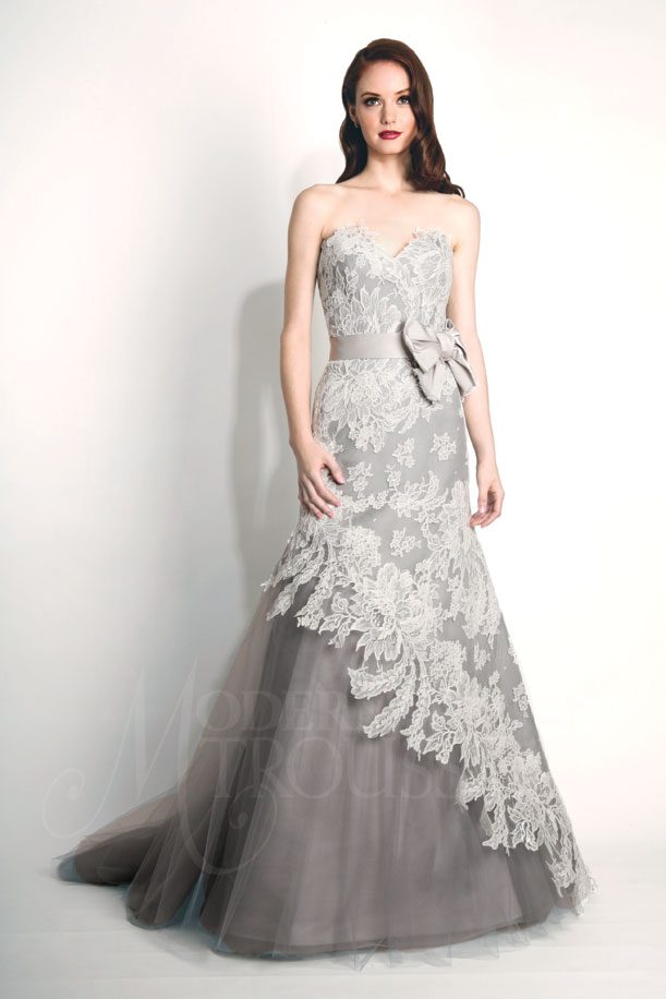 CITYSHOP LONG TORO TIE DRESS グレー 38 2024 Storm Wedding Dress - Modern Trousseau - Wedding Atelier NYC New York