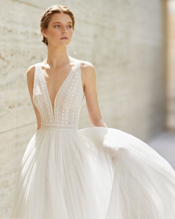 fall wedding guest dress flowy Long Sleeve High Neck A-Line Open Back Boho Modest Wedding Dress – HAREM's  Brides