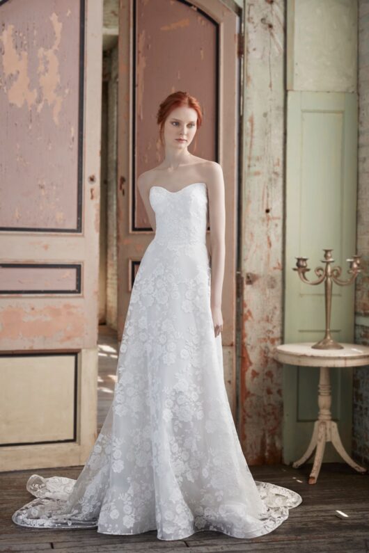 women's a line wedding dresses A-LINE WEDDING GOWN WITH REMOVABLE SLEEVES CDCDS436W