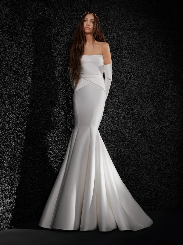 lucille formal satin mermaid dress Wedding - Wedding Atelier NYC Vera Wang Model is 178 cm