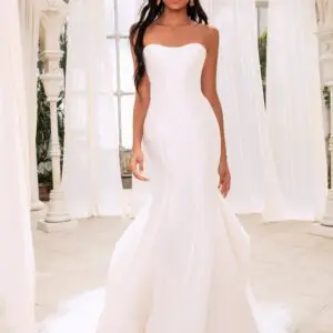 Dany Tabet Irene Wedding Dress - Fit and flare dress with modified sweetheart neckline, front princess seams on skirt. WA version features clean back.