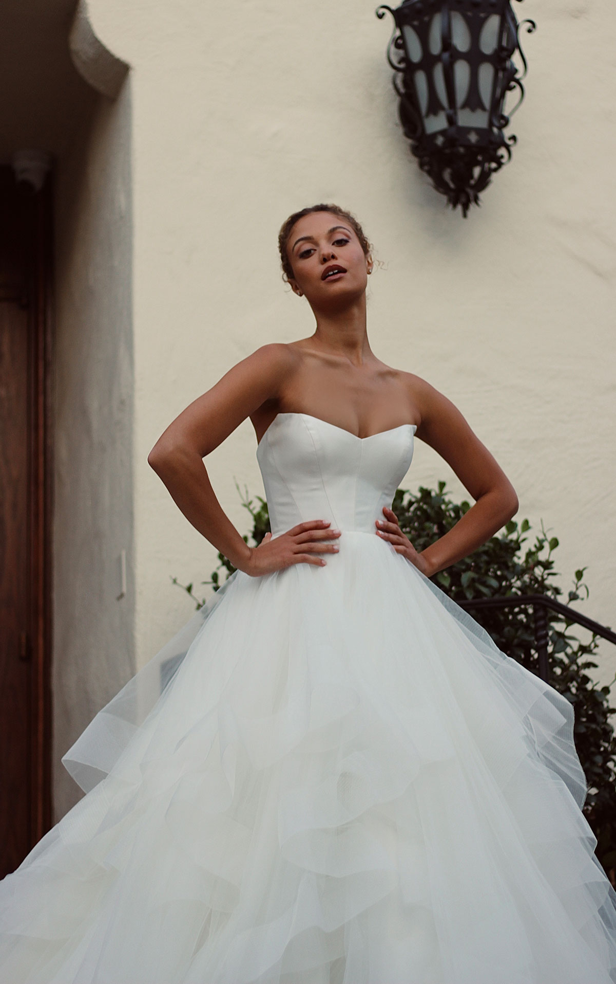 Strapless Sweetheart Neckline Ball Gown Wedding Dress With Organza And  Tulle Details