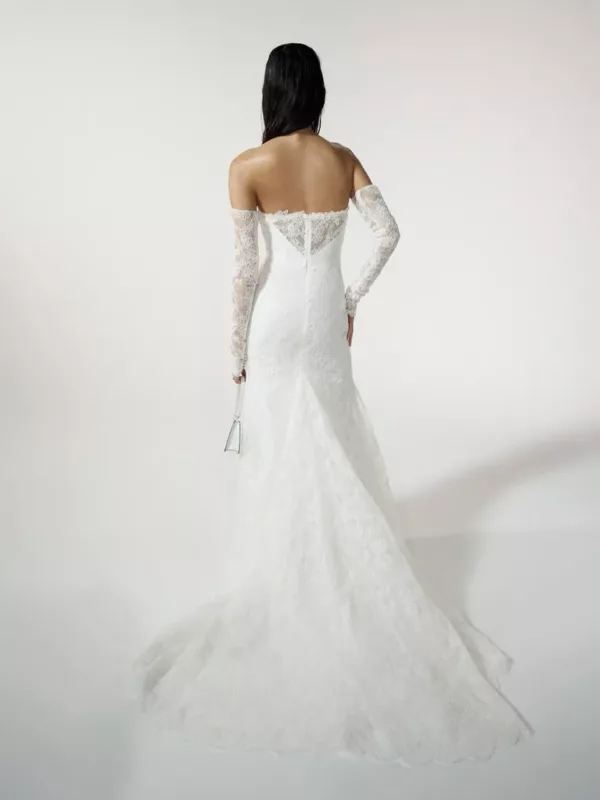 off shoulder white silk dress Ivory Satin Mermaid Off-the-Shoulder Simple Wedding Dress, Bridal Gown,  MW858