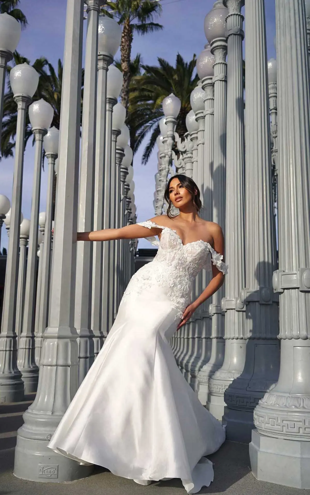 Modern Fit-and-Flare Wedding Dress with Graphic Lace - Martina Liana  Wedding Dresses