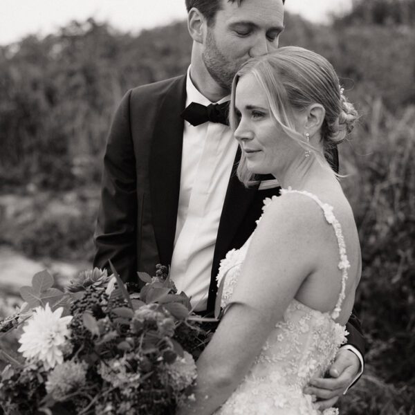 Robyn & Matt Wedding Atelier Real Bride - Estee Couture Galia Wedding Dress – Romantic A-Line Bridal Gown With Natural Waist, Sweetheart Neckline, Off the Shoulder, Embellished Illusion, Back Details, Lace Fabric.