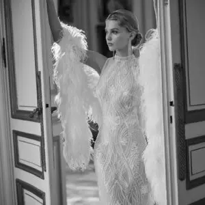 Rosa Clara Karlon Wedding Dress - Sexy mermaid wedding dress made in lace and beadwork. Featuring a halter neckline and open back.