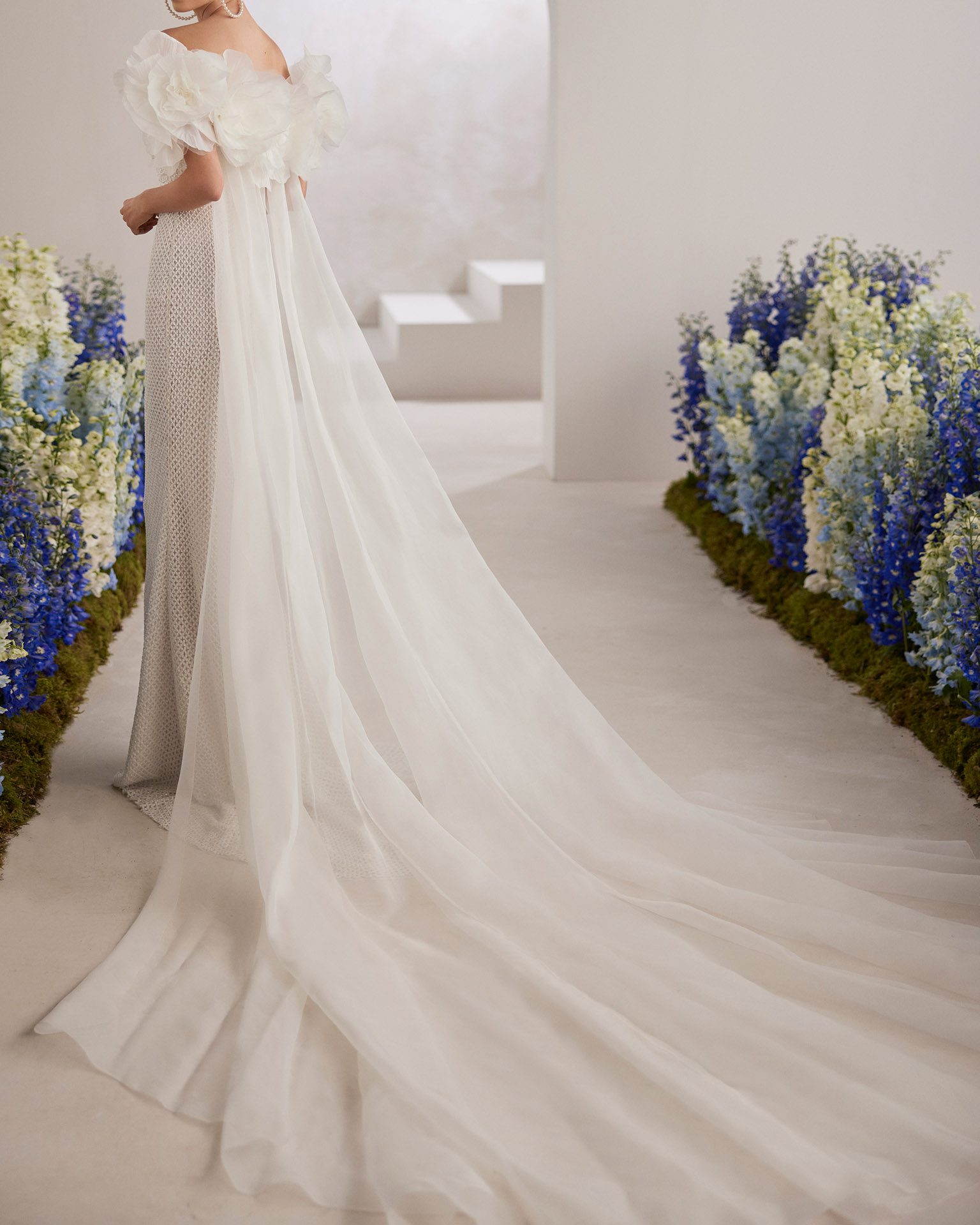 clara organza dress Clara | Transformable Organza A-Line Gown with Cape & Slit