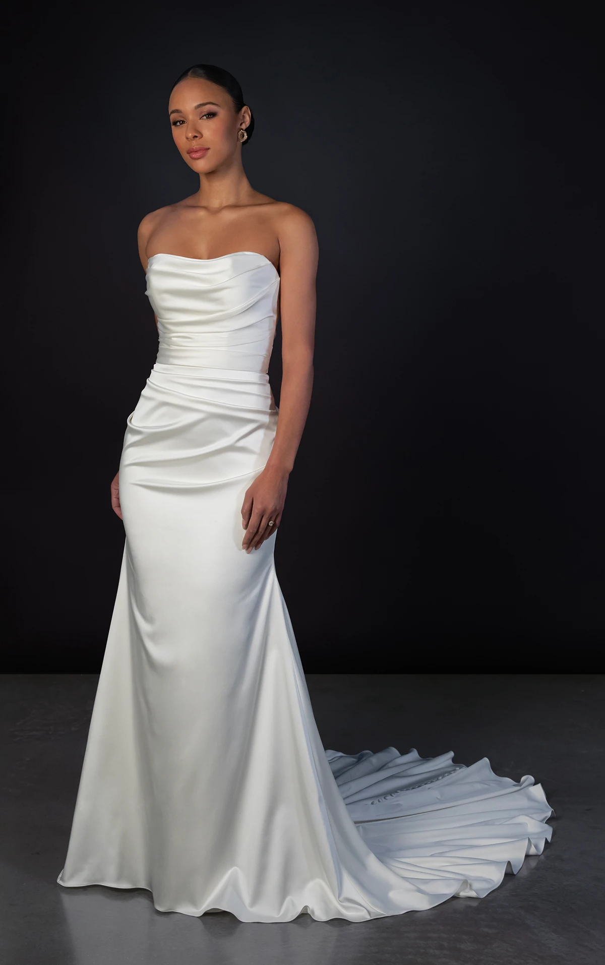 bridal modern dress Off the Shoulder Lace Wedding Dresses Sheath Modern Bridal Dress with –  Viniodress main image 1