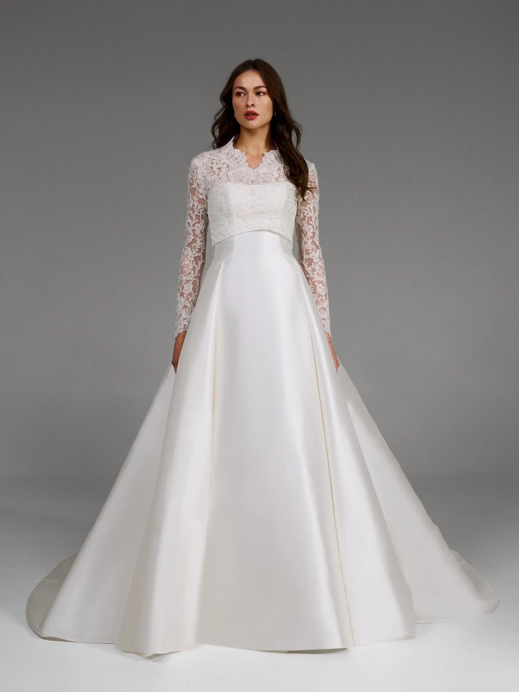 pronovias a line dress Jory Wedding Dress - Wedding Atelier NYC
